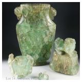 Two Antique Chinese Hardstone Urns