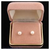 Pearl Stud Earrings w/ 14k Gold