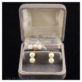 Screw Clip On Earrings w/ Pearls and 14k Gold