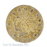 1880 USA 1/2 Gold Round California Token