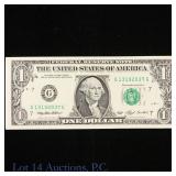 1993 US $1 Fed Res Note Overprint Error (CU)