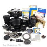 Nikon FG Camera, Promaster Lens, Speedlights, More