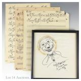 Frank Sinatra Signed Sketch & Sheet Music
