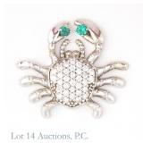 Rogers & Hollands 14k W Gold Crab Pin