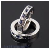 14k White Gold Hoop Earrings w/ Diamonds