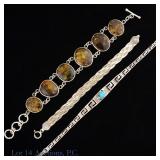 Three Sterling Silver Bracelets