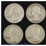 1935 - 1939 US Silver Washington 25c, 4