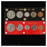 1961 & 1962 US 90%-Silver Proof 5-Coin Sets, 2