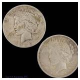 1922s & 1924 US Silver Peace Dollars, 2