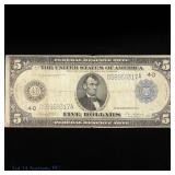 1914 US $5 Fed Reser Note Blue Seal (F-859)