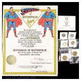 Superman Metropolis Certificate + George Ryan Pins