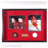 Bobby Dennis Brett Hull Sgnd Photo & Puck Display
