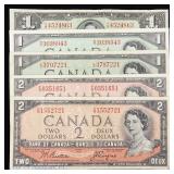 1937 - 1954 Canada Banknotes (5)