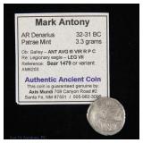 (32-31 BCE) Roman Mark Antony AR Denarius