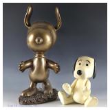 '99 Bronze Finish & '66 Plastic Snoopy Sculptures