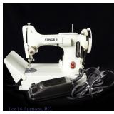 Singer Featherwight Sewing Machine 'White' T+W