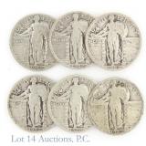 1925 - 1929 US Silver S/L 25c (w/ FULL DATES), 6