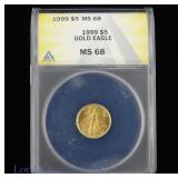 1999 (P) US $5 Gold Eagle Bullion (ANACS MS68)