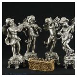 Pewter Cherub Musician Figure Set & MMA Asante Box