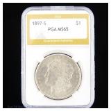 1897-S US Silver Morgan Dollar (PGA)