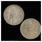 1892p & 1904p US Silver Morgan Dollars, 2