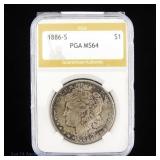 1886-S US Silver Morgan $1 (PGA)