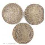1881s, 1891s & 1897s US Silver Morgan $1, 3