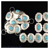 Navajo Style Turquoise Concho & Linked Concho Belt