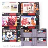Nintendo SNES Sports Games (5 In Boxes + 4)