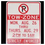Chicago 1996 DNC No Parking Street Sign 2 x 2.5 Ft