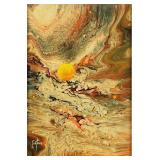 Acrylic Pour Art Signed Castros