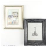 Two Small Chicago Art Prints (Jacobs, Scheffler)