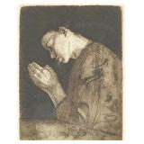 Kathe Kollwitz 'Girl Praying' Etching