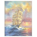 Preston Willis Clipper Ship Oil Painting