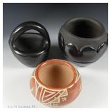 Group of 3 Small Pueblo Pots (Tafoya, Martinez)