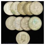 '65-'70 US 40%-Silver Kennedy 50c (ASW 1.5 Oz), 10