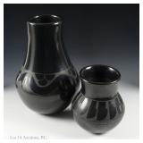 Julia Martinez Black On Blackware Pueblo Vases