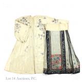 Chinese Embroidered Silk Robe & Skirt