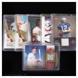 6 Baseball, Football HOF Player Jersey Cards