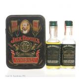 40s/50s Jack Daniel's Green Lbl Mini Bttls Tin Box