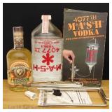 '80s 4077th MASH Vodka IV Dispenser & Peach Brandy