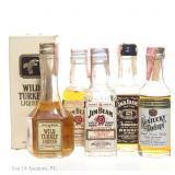 Whiskey & Bourbon Vintage Mini Bottles (5)