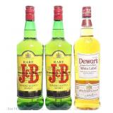 J&B (2 x 1 L) & Dewar's White Label (1 L) Scotch