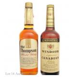 70s/80s Windsor Canadian & Old Thompson Whiskey