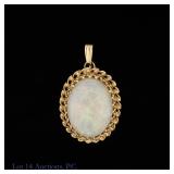 14k Yellow Gold Pendant w/ White Opal