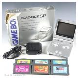 Platinum Game Boy Advance SP Console, 6 Games T+W