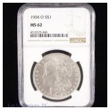 1904-O US Silver Morgan Dollar (NGC MS 62)