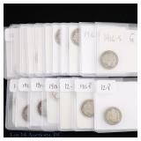 1900 - 1916 US Silver Barber 10c (18)