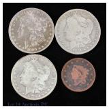 US Silver Morgan $1 & Large Cent (ASW 2.2 Oz), 4