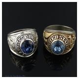 Sterling Silver United States Navy USN Rings (2)
